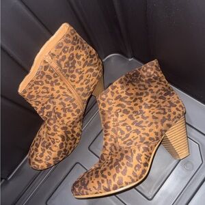 Leopard Print Ankle Boots
